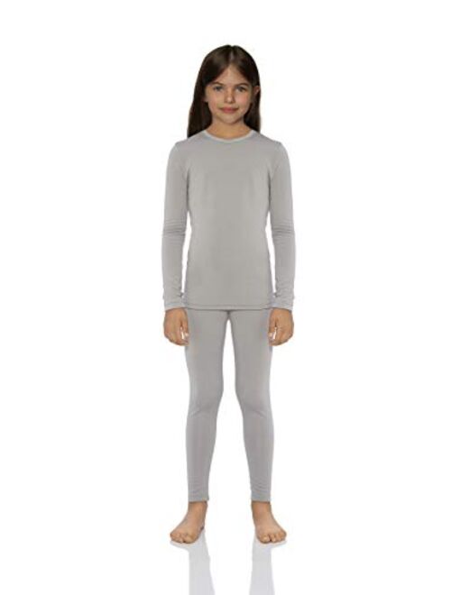 Rocky Thermal Underwear for Girls Cotton Knit Thermals Kids Base Layer Long John Pajamas Set