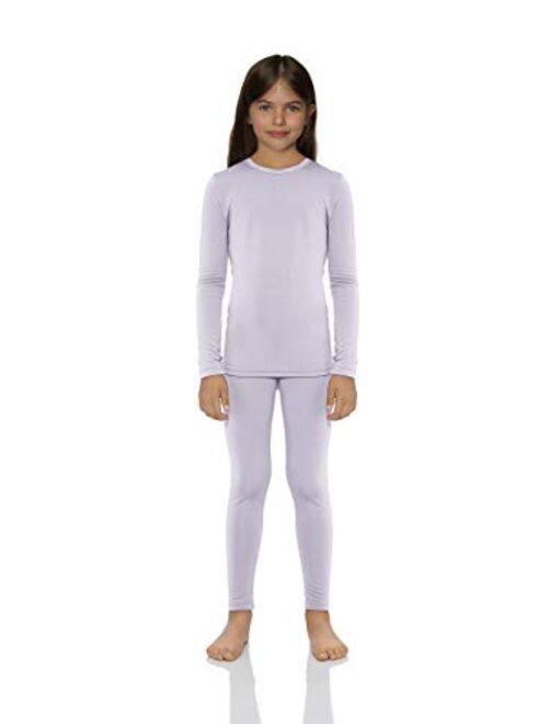 Rocky Thermal Underwear for Girls Cotton Knit Thermals Kids Base Layer Long John Pajamas Set