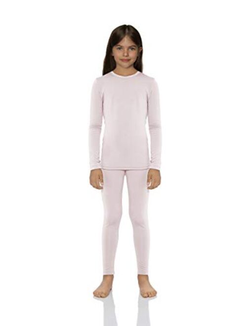 Rocky Thermal Underwear for Girls Cotton Knit Thermals Kids Base Layer Long John Pajamas Set