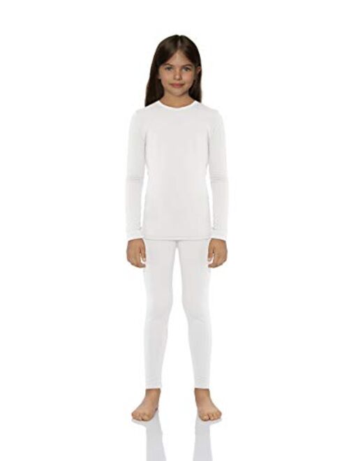 Rocky Thermal Underwear for Girls Cotton Knit Thermals Kids Base Layer Long John Pajamas Set