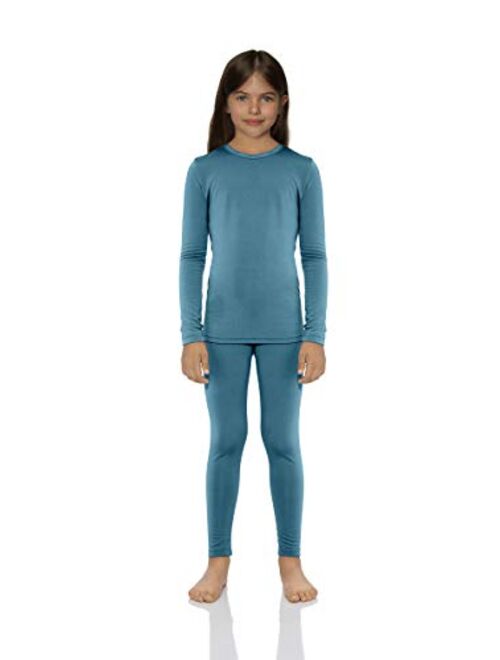 Rocky Thermal Underwear for Girls Cotton Knit Thermals Kids Base Layer Long John Pajamas Set