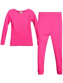 Sweet & Sassy Girls' 2-Piece Thermal Warm Underwear Top and Pant Set