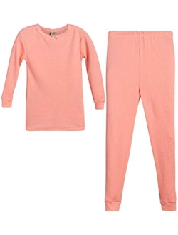 Sweet & Sassy Girls' 2-Piece Thermal Warm Underwear Top and Pant Set