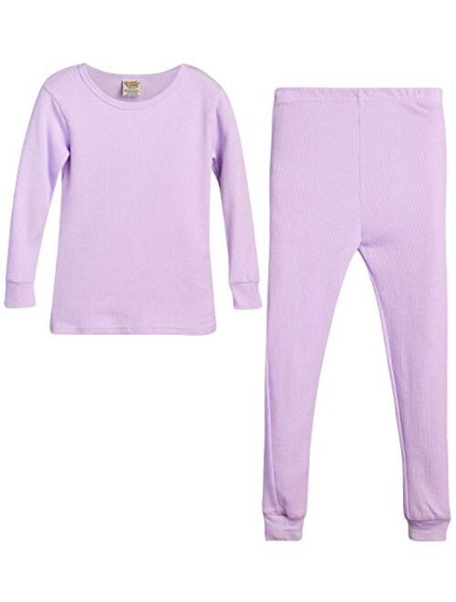 Sweet & Sassy Girls' 2-Piece Thermal Warm Underwear Top and Pant Set