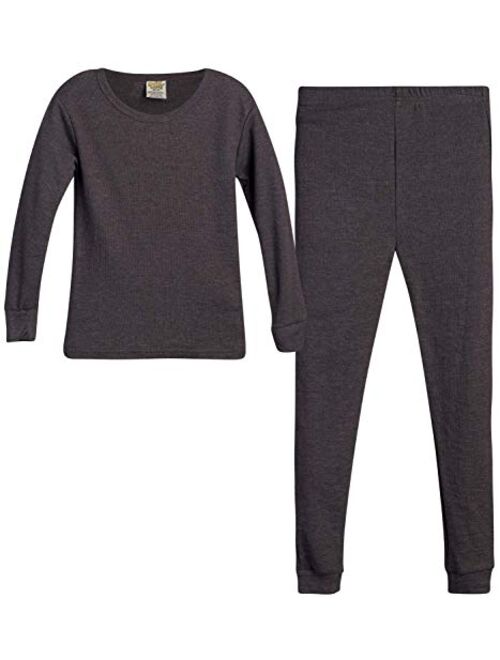 Sweet & Sassy Girls' 2-Piece Thermal Warm Underwear Top and Pant Set