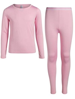 Rene Rofe Girls Thermal Underwear Set 2 Piece Fleece Lined Top and Long Johns (2T-16)