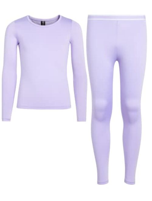 Rene Rofe Girls Thermal Underwear Set 2 Piece Fleece Lined Top and Long Johns (2T-16)