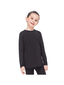 MANCYFIT Thermal Tops for Girls Fleece Lined Underwear Long Sleeve Undershirts Baselayer