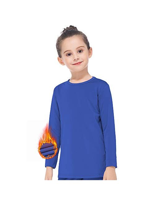 MANCYFIT Thermal Tops for Girls Fleece Lined Underwear Long Sleeve Undershirts Baselayer