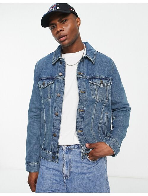 ASOS DESIGN classic denim jacket in tinted mid wash