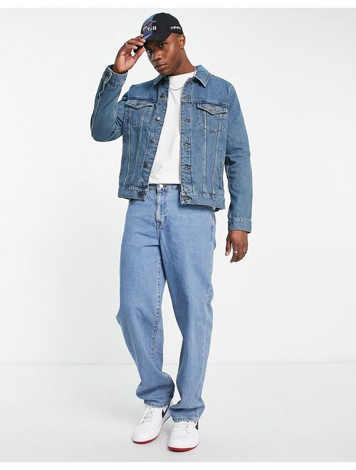 ASOS DESIGN classic denim jacket in tinted mid wash