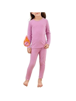 Zando Girls Thermal Underwear Set Base Layer Thermal Set Girls Ultra Soft Fleece Lined Kids Long Johns Thermal Set