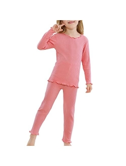 Zando Girls Thermal Underwear Set Base Layer Thermal Set Girls Ultra Soft Fleece Lined Kids Long Johns Thermal Set