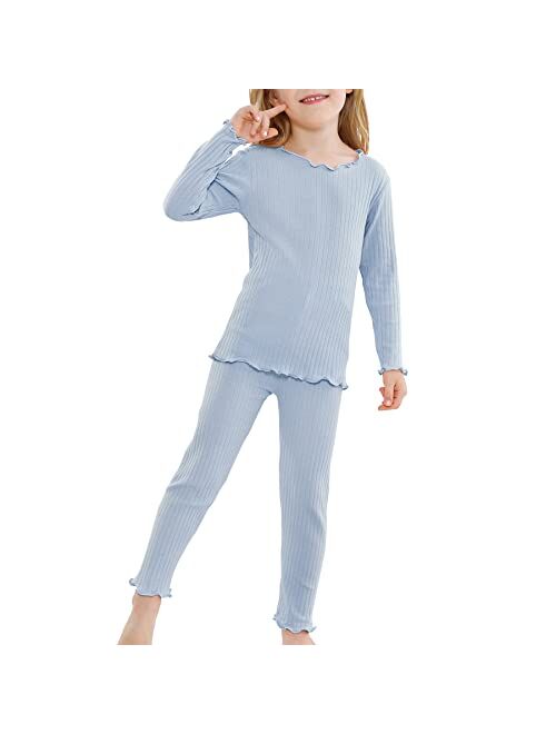 Zando Girls Thermal Underwear Set Base Layer Thermal Set Girls Ultra Soft Fleece Lined Kids Long Johns Thermal Set