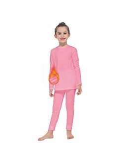 MANCYFIT Thermal Underwear for Girls Fleece Lined Long Johns Set Kids Base Layer Ultra Soft