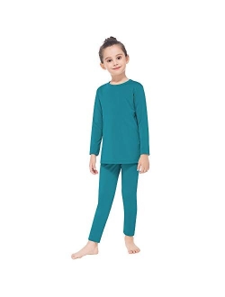 MANCYFIT Thermal Underwear for Girls Fleece Lined Long Johns Set Kids Base Layer Ultra Soft