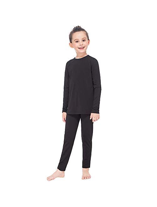 MANCYFIT Thermal Underwear for Girls Fleece Lined Long Johns Set Kids Base Layer Ultra Soft