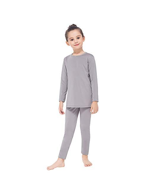 MANCYFIT Thermal Underwear for Girls Fleece Lined Long Johns Set Kids Base Layer Ultra Soft