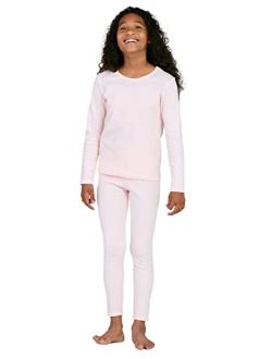 Baby Girls' Thermal Underwear - 2 Piece Waffle Knit Top and Long Johns  (Infant/Toddler)