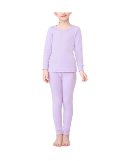 Girls 100% Cotton Thermal Underwear Set, Ultra Soft Long Johns Base Layer for Kids Top & Bottom (Thermoflux G09)