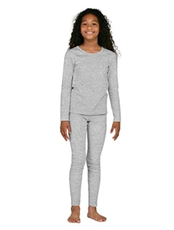 Girls 100% Cotton Thermal Underwear Set, Ultra Soft Long Johns Base Layer for Kids Top & Bottom (Thermoflux G09)