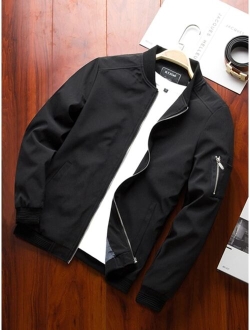 Men Zip Up Bomber Jacket Without Tee