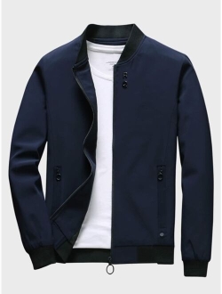 Men Zip Up Bomber Jacket