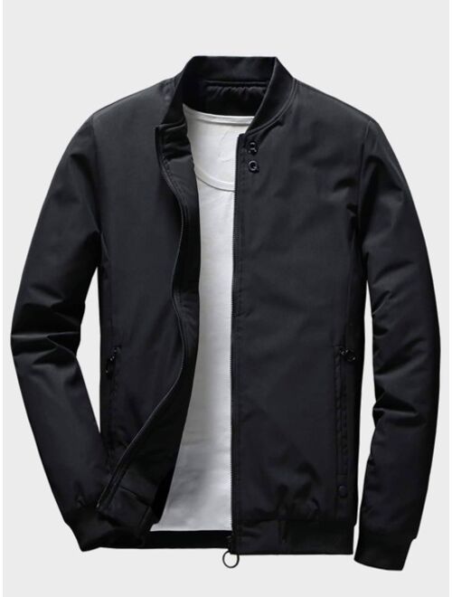 Shein Men Zip Up Bomber Jacket