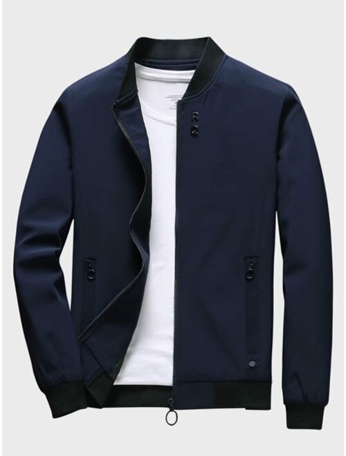 Shein Men Zip Up Bomber Jacket