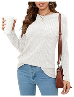 SimpleFun Women's Tunic Sweaters Lightweight Fall Casual Long Sleeve Crewneck Pullover Tops