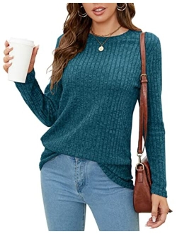 SimpleFun Women's Tunic Sweaters Lightweight Fall Casual Long Sleeve Crewneck Pullover Tops