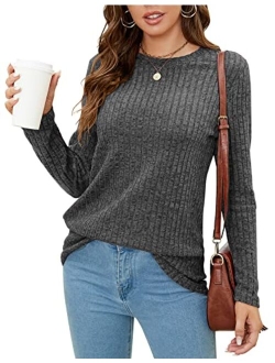 SimpleFun Women's Tunic Sweaters Lightweight Fall Casual Long Sleeve Crewneck Pullover Tops