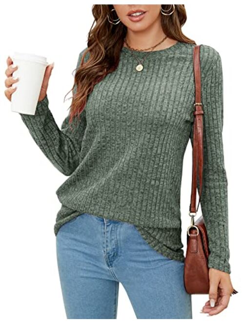 SimpleFun Women's Tunic Sweaters Lightweight Fall Casual Long Sleeve Crewneck Pullover Tops