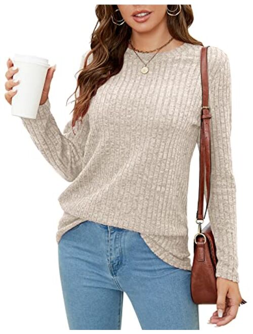 SimpleFun Women's Tunic Sweaters Lightweight Fall Casual Long Sleeve Crewneck Pullover Tops