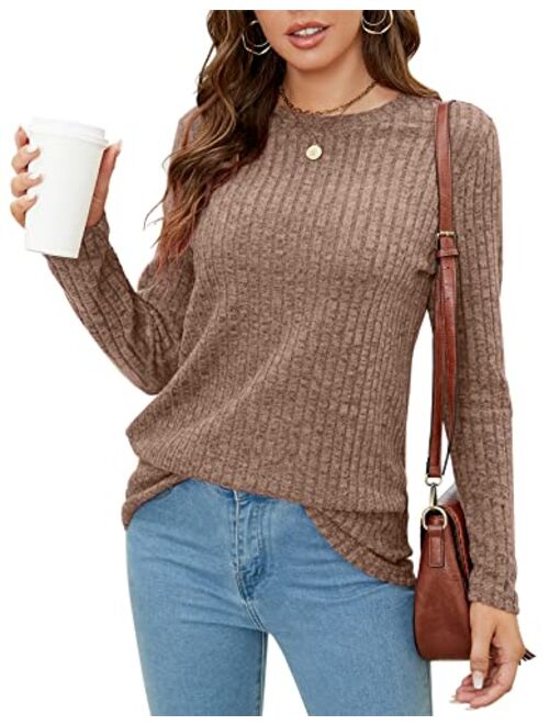 SimpleFun Women's Tunic Sweaters Lightweight Fall Casual Long Sleeve Crewneck Pullover Tops