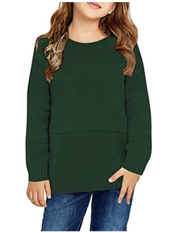 TUONROAD Girls' Pullover Sweater Jumper Sweater Woolen Sweater Girls Pullover Sweatshirts