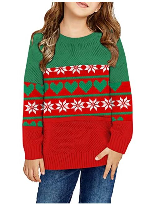 TUONROAD Girls' Pullover Sweater Jumper Sweater Woolen Sweater Girls Pullover Sweatshirts