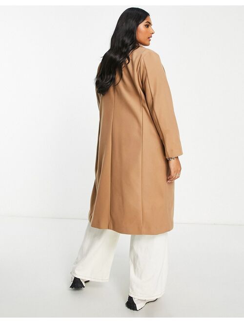 Simply Be single breasted formal coat in camel