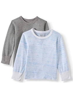 Boys' Premium 2-Pack Thermal Waffle Crew Top