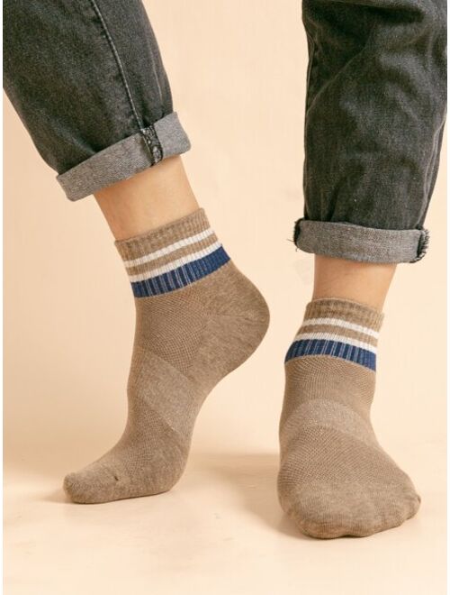 YU&MA1268 SOCKS Store 7pairs Men Striped Pattern Socks