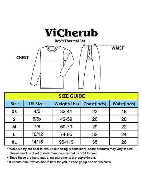 ViCherub Thermal Underwear Set for Boys Long Johns Fleece Lined Kids Base Layer Thermals Sets Boy