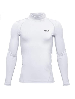 TELALEO Youth Boys' Girls' Thermal Compression Shirt Long Sleeve Fleece Lined Base Layer Athletic Football Undershirt