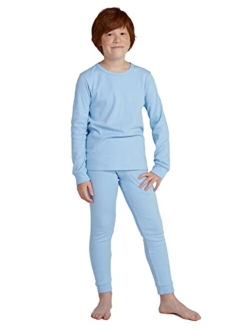 Boys 100% Cotton Thermal Underwear Set, Ultra Soft Long Johns, Base Layer for Kids Top & Bottom (Thermoflux B10)