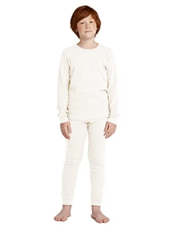 Boys 100% Cotton Thermal Underwear Set, Ultra Soft Long Johns, Base Layer for Kids Top & Bottom (Thermoflux B10)