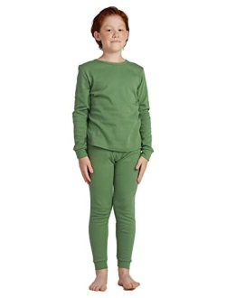 Boys 100% Cotton Thermal Underwear Set, Ultra Soft Long Johns, Base Layer for Kids Top & Bottom (Thermoflux B10)