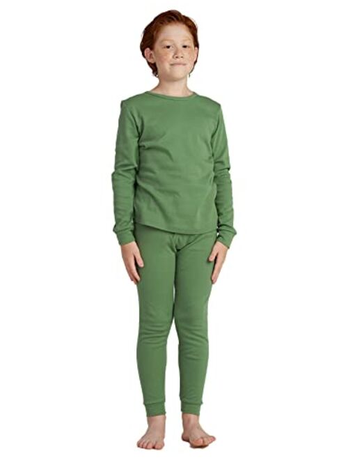 LAPASA Boys 100% Cotton Thermal Underwear Set, Ultra Soft Long Johns, Base Layer for Kids Top & Bottom (Thermoflux B10)