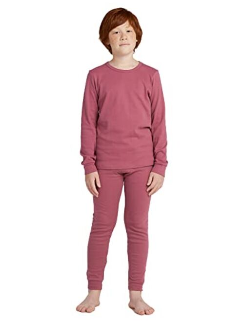 LAPASA Boys 100% Cotton Thermal Underwear Set, Ultra Soft Long Johns, Base Layer for Kids Top & Bottom (Thermoflux B10)