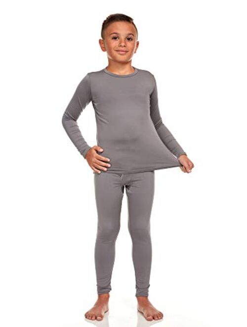 Bodtek Boys Thermal Long Underwear Set for Kids Fleece Lined Long Johns for Pajamas or Base Layer Leggings & Shirt