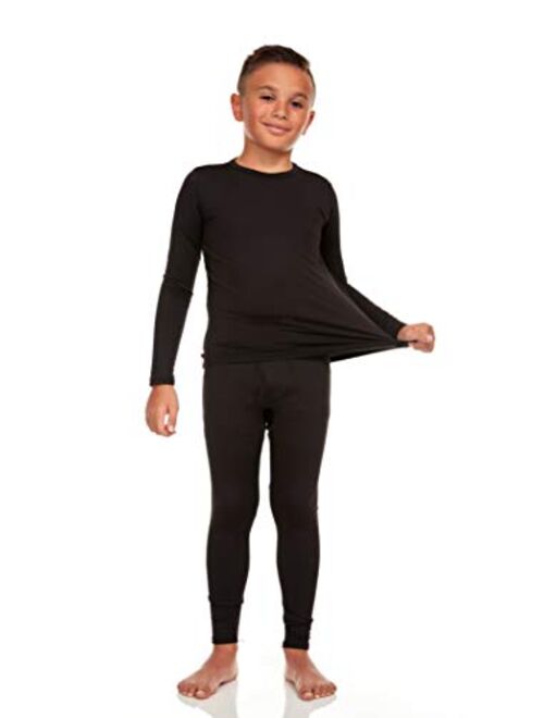 Bodtek Boys Thermal Long Underwear Set for Kids Fleece Lined Long Johns for Pajamas or Base Layer Leggings & Shirt