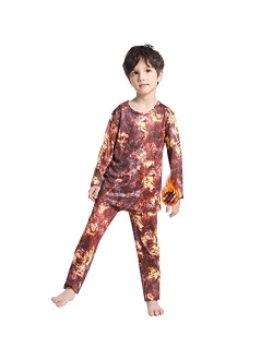 MANCYFIT Thermal Underwear for Boys Fleece Lined Long Johns Set Kids Base Layer Ultra Soft